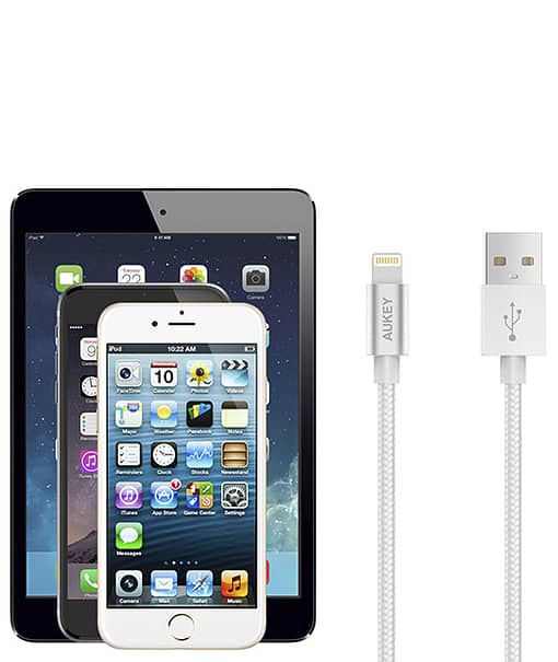 Mobbi Plus Aukey Cabo Lightning para USB Certificado pela Apple CB-D16 Cinza